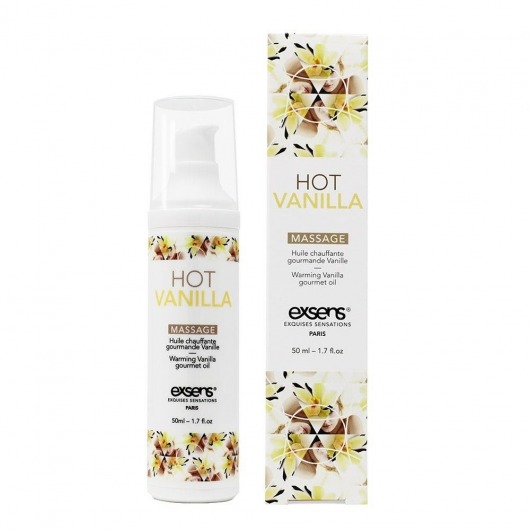 Разогревающее массажное масло с ароматом ванили Gourmet Hot Vanilla - 50 мл. - Exsens - купить с доставкой в Мытищах