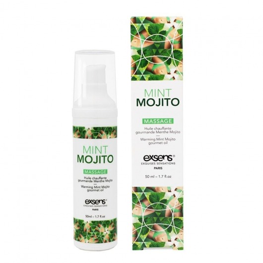 Разогревающее массажное масло с ароматом мохито Gourmet Mint Mojito - 50 мл. - Exsens - купить с доставкой в Мытищах
