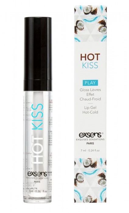 Блеск для губ Hot Kiss Coconut с ароматом кокоса - 7 мл. - Exsens - купить с доставкой в Мытищах