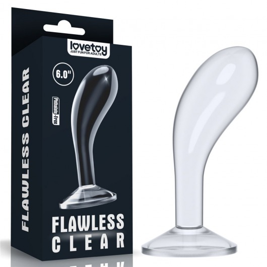 Прозрачный стимулятор простаты Flawless Clear Prostate Plug - 15 см. - Lovetoy - в Мытищах купить с доставкой