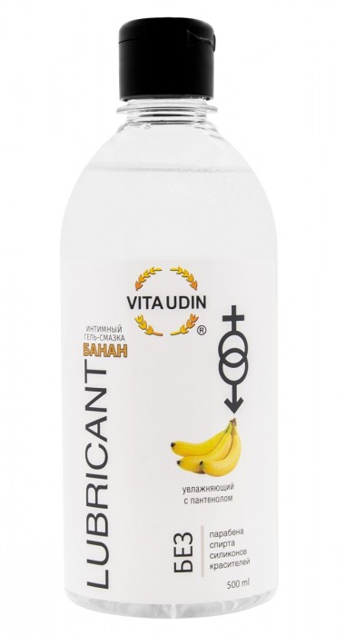 Интимный гель-смазка на водной основе VITA UDIN с ароматом банана - 500 мл. - VITA UDIN - купить с доставкой в Мытищах