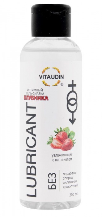 Интимный гель-смазка на водной основе VITA UDIN с ароматом клубники - 200 мл. - VITA UDIN - купить с доставкой в Мытищах