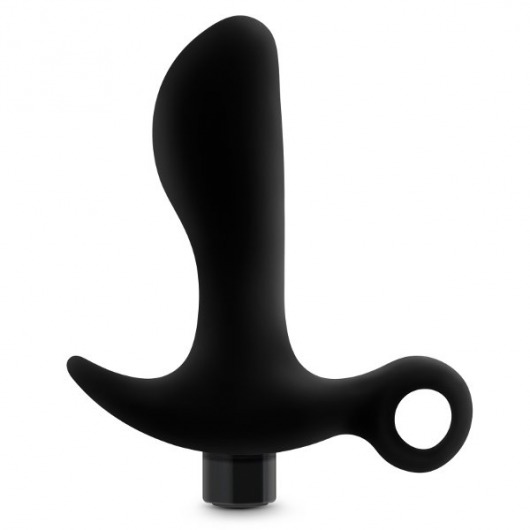 Черный анальный вибратор Silicone Vibrating Prostate Massager 01 - 10,8 см. - Blush Novelties - в Мытищах купить с доставкой