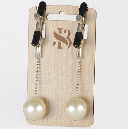 Зажимы на соски с бусинами под жемчуг Pearl - Sitabella - купить с доставкой в Мытищах