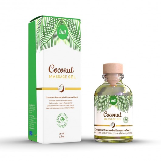 Массажный гель с ароматом кокоса Coconut - 30 мл. - INTT - купить с доставкой в Мытищах