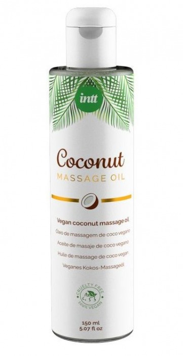 Массажное масло Vegan Coconut - 150 мл. - INTT - купить с доставкой в Мытищах