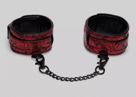 Красно-черные оковы Reversible Faux Leather Ankle Cuffs - Fifty Shades of Grey - купить с доставкой в Мытищах