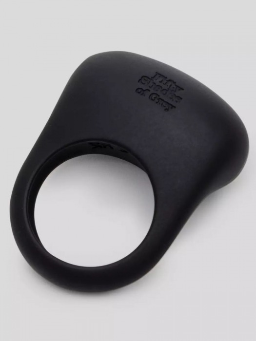 Черное эрекционное виброкольцо Sensation Rechargeable Vibrating Love Ring - Fifty Shades of Grey - в Мытищах купить с доставкой