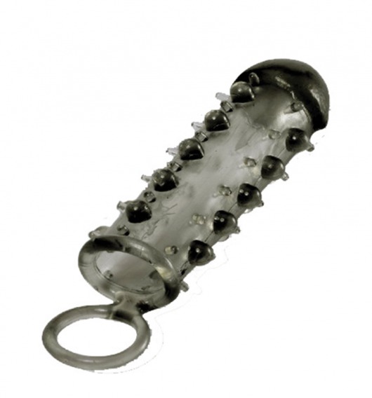 Дымчатая стимулирующая насадка с закрытой головкой SAMURAI PENIS SLEEVE BLACK - 14,5 см. - NMC - в Мытищах купить с доставкой