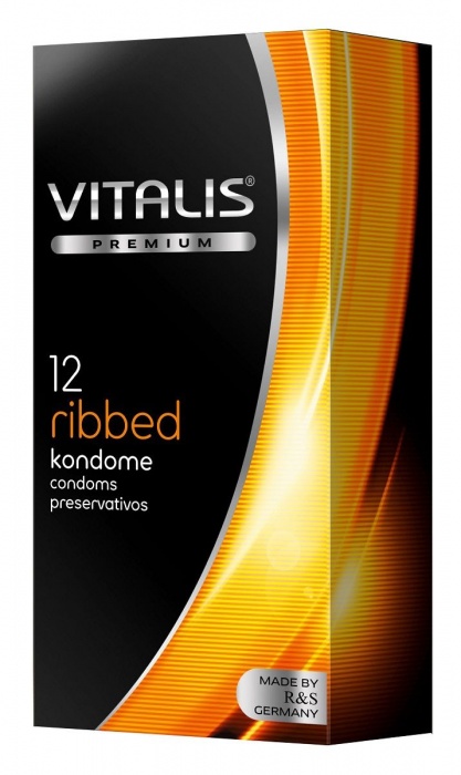 Ребристые презервативы VITALIS PREMIUM ribbed - 12 шт. - Vitalis - купить с доставкой в Мытищах
