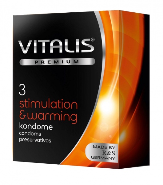 Презервативы VITALIS PREMIUM stimulation   warming с согревающим эффектом - 3 шт. - Vitalis - купить с доставкой в Мытищах