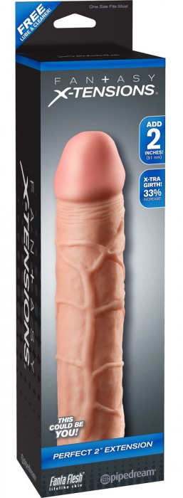 Телесная насадка Fantasy X-tensions Perfect 2  Extension - 20,3 см. - Pipedream - в Мытищах купить с доставкой