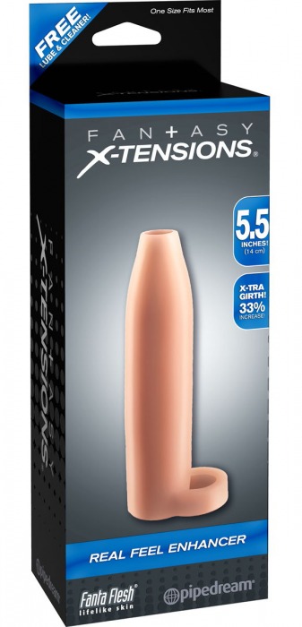 Насадка-расширитель с кольцом для подхвата мошонки Real Feel Enhancer - 14 см. - Pipedream - в Мытищах купить с доставкой