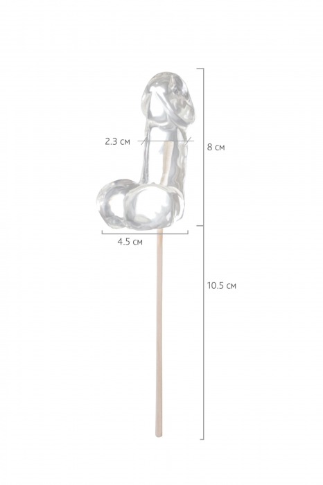 Прозрачный леденец в форме фаллоса со вкусом пина колады - Sosuчki - купить с доставкой в Мытищах