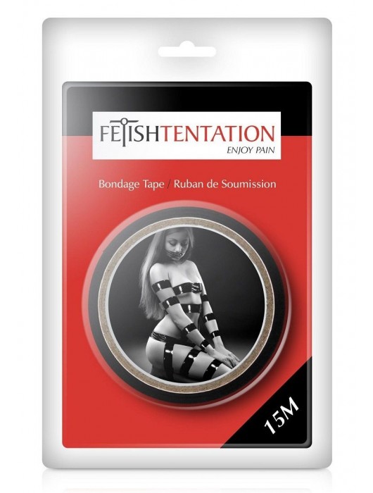 Черный скотч для фиксации - 15 м. - Fetish Tentation - купить с доставкой в Мытищах