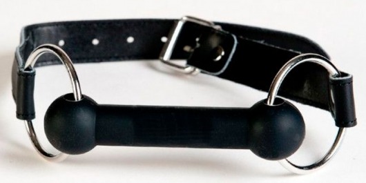 Чёрный кляп-трензель на кожаных ремешках - ToyFa - купить с доставкой в Мытищах