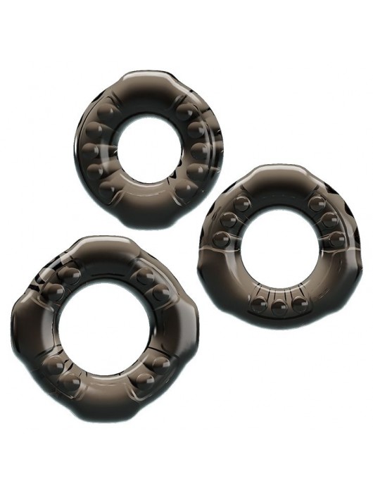 Набор из 3 эластичных дымчатых эрекционных колец - Baile - в Мытищах купить с доставкой