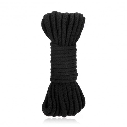 Черная хлопковая веревка для связывания Bondage Rope - 10 м. - Lux Fetish - купить с доставкой в Мытищах