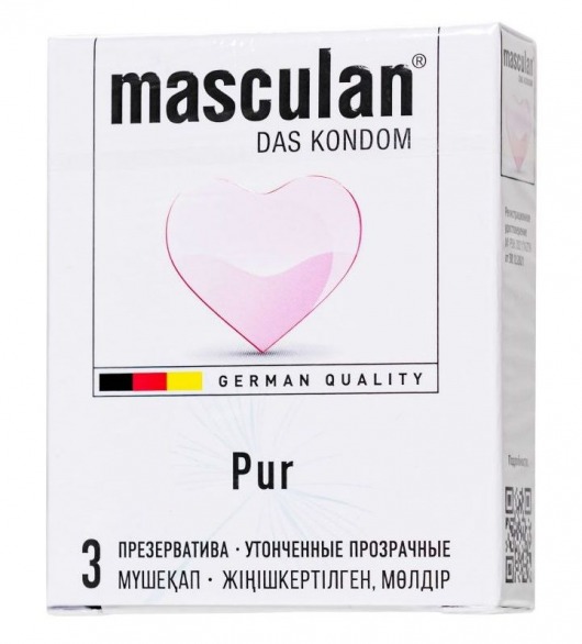 Супертонкие презервативы Masculan Pur - 3 шт. - Masculan - купить с доставкой в Мытищах