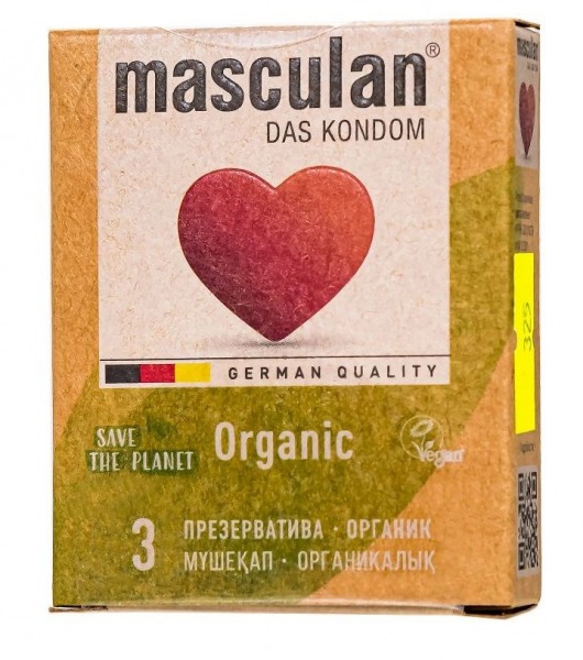 Экологически чистые презервативы Masculan Organic - 3 шт. - Masculan - купить с доставкой в Мытищах