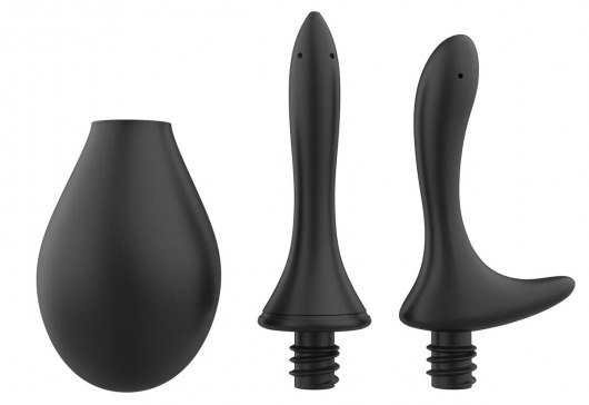 Черный анальный душ Nexus Anal Douche Set с 2 сменными насадками - Nexus Range - купить с доставкой в Мытищах