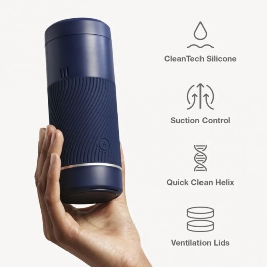 Синий мастурбатор с контролем всасывания Arcwave Pow Stroker - Arcwave - в Мытищах купить с доставкой