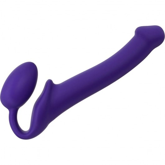 Фиолетовый безремневой страпон Silicone Bendable Strap-On - size M - Strap-on-me - купить с доставкой в Мытищах