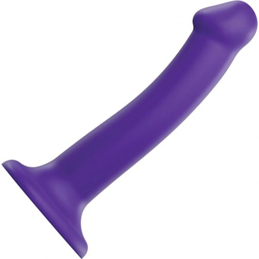 Фиолетовый фаллоимитатор-насадка Strap-On-Me Dildo Dual Density size M - 18 см. - Strap-on-me - купить с доставкой в Мытищах