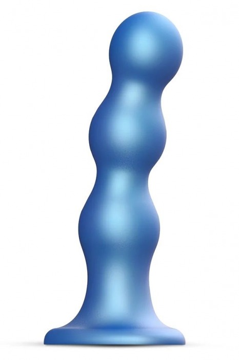 Голубая насадка Strap-On-Me Dildo Plug Balls size S - Strap-on-me - купить с доставкой в Мытищах