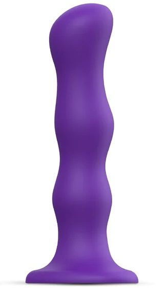 Фиолетовая насадка Strap-On-Me Dildo Geisha Balls size M - Strap-on-me - купить с доставкой в Мытищах