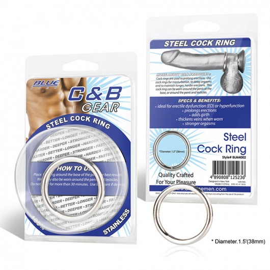 Стальное эрекционное кольцо STEEL COCK RING - 4.5 см. - BlueLine - в Мытищах купить с доставкой