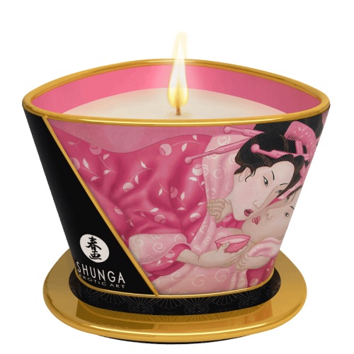 Массажная свеча Rose Petals с ароматом розы - 170 мл. - Shunga - купить с доставкой в Мытищах