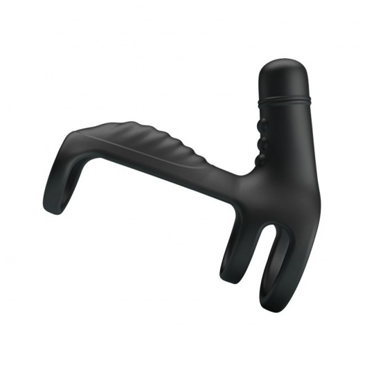 Черная вибронасадка на пенис Vibrating Penis Sling - Baile - в Мытищах купить с доставкой