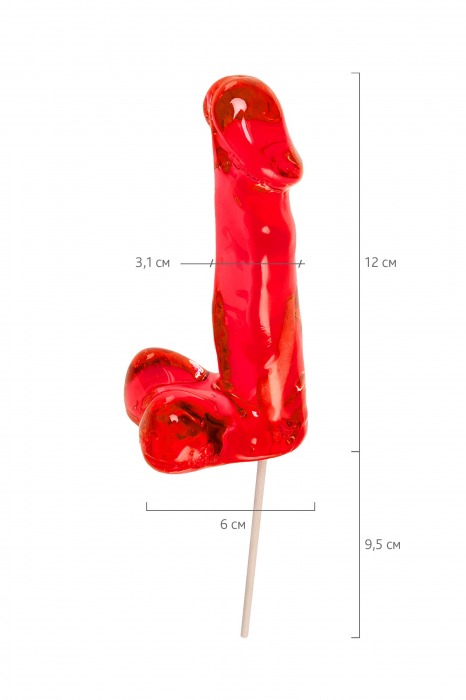 Красный леденец в форме члена со вкусом виски - 173 гр. - Sosuчki - купить с доставкой в Мытищах