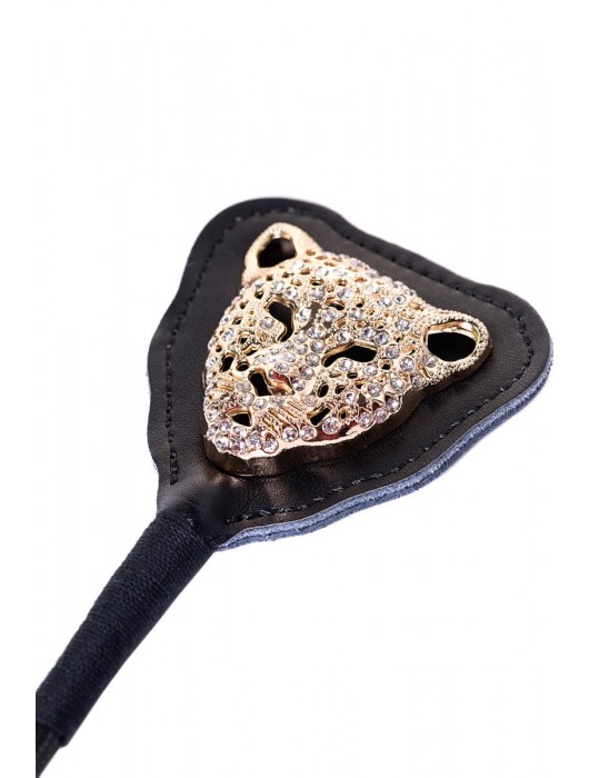 Чёрный стек с фигуркой леопарда на наконечнике - 21 см. - ToyFa - купить с доставкой в Мытищах