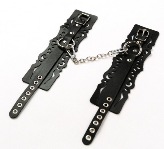 Узорчатые кожаные оковы с регулируемыми ремешками - Crazy Handmade - купить с доставкой в Мытищах