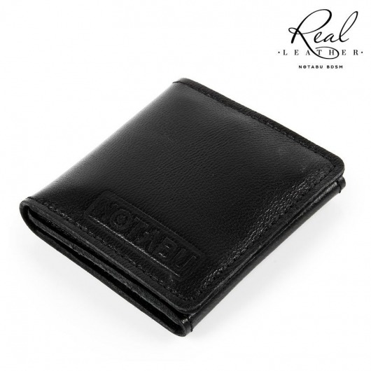 Черный кожаный кондомхолдер Notabu - Notabu - купить с доставкой в Мытищах