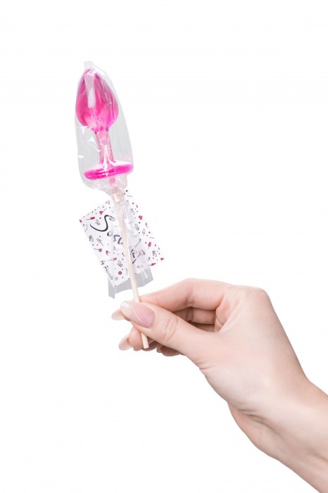 Розовый леденец  в форме анальной втулки со вкусом айриш крим - 29 гр. - Sosuчki - купить с доставкой в Мытищах
