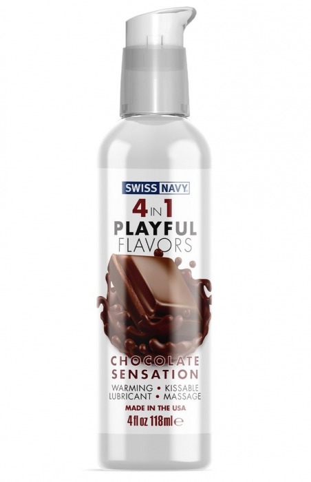 Массажный гель 4-в-1 Chocolate Sensation с ароматом шоколада - 118 мл. - Swiss navy - купить с доставкой в Мытищах