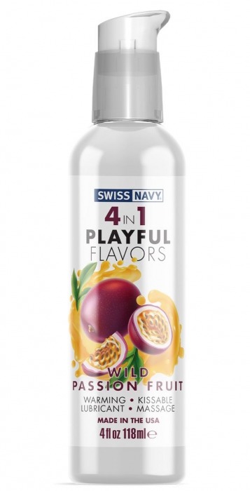 Массажный гель 4-в-1 Wild Passion Fruit с ароматом маракуйи - 118 мл. - Swiss navy - купить с доставкой в Мытищах