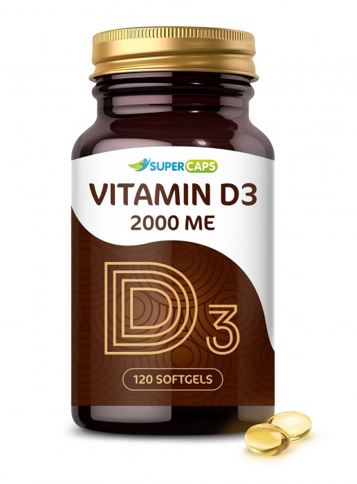 Пищевая добавка SuperCaps VITAMIN D3 2000 ME - 120 капсул - SuperCaps - купить с доставкой в Мытищах