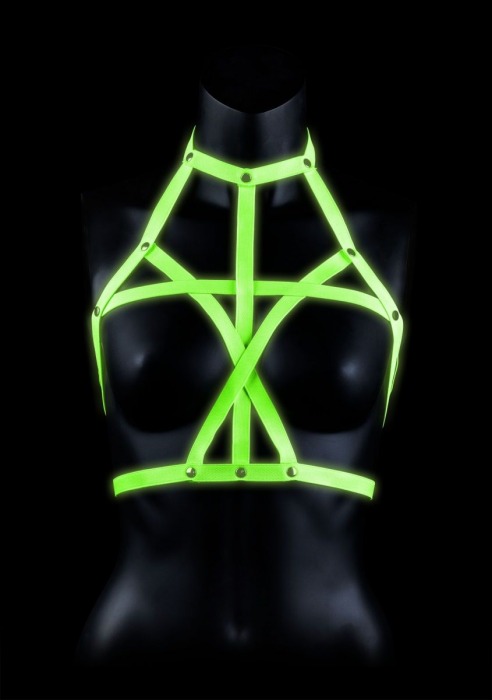 Портупея Bra Harness с неоновым эффектом - размер L-XL - Shots Media BV - купить с доставкой в Мытищах
