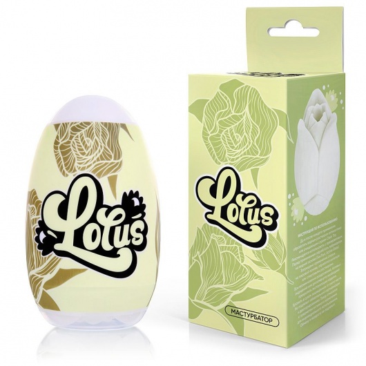 Белый нереалистичный мастурбатор в форме бутона цветка Lotus - 1137 - в Мытищах купить с доставкой