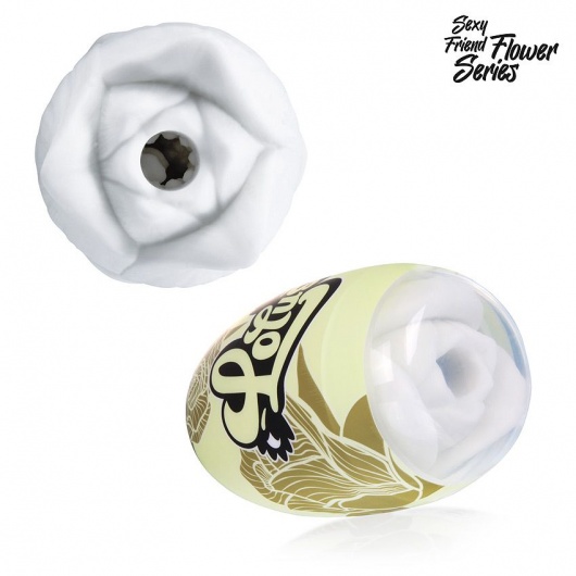 Белый нереалистичный мастурбатор в форме бутона цветка Lotus - 1137 - в Мытищах купить с доставкой