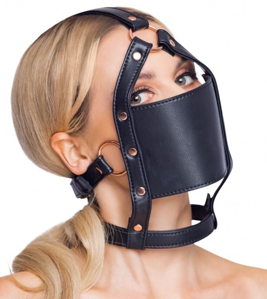Черный намордник с кляпом-шаром Head Harness With A Gag - Orion - купить с доставкой в Мытищах
