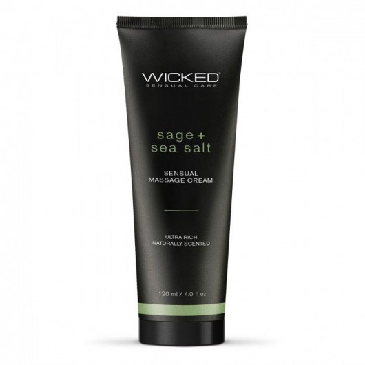 Массажный легкий крем WICKED Sage plus Sea Salt - 120 мл. - Wicked - купить с доставкой в Мытищах