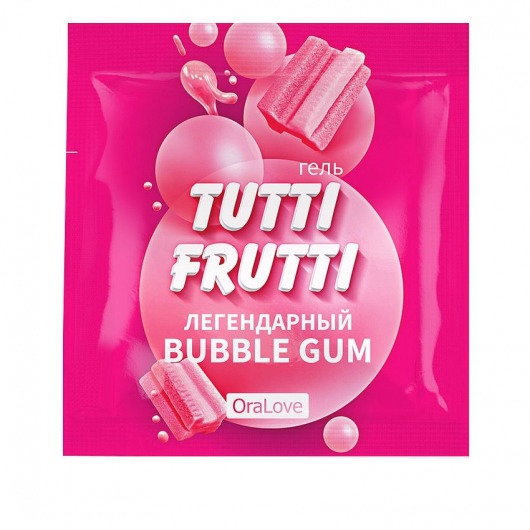 Пробник гель-смазки Tutti-frutti со вкусом бабл-гам - 4 гр. - Биоритм - купить с доставкой в Мытищах