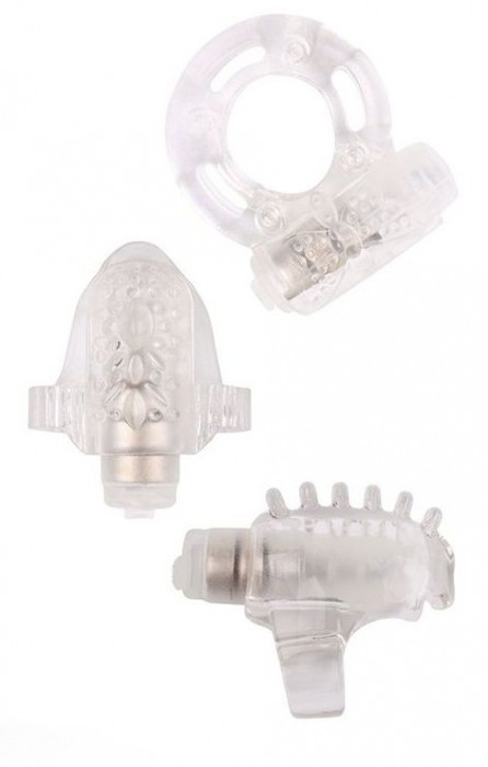 Набор из 3 прозрачных эрекционных колец с вибрацией Teasers Ring Kit - Chisa - в Мытищах купить с доставкой