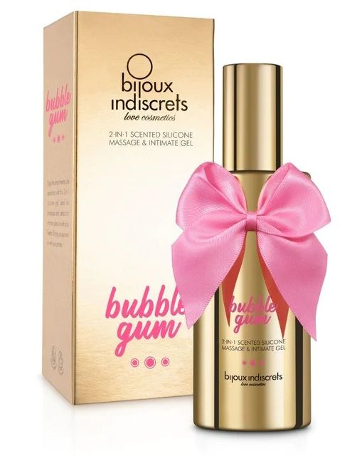 Гель с ароматом жвачки Bubblegum 2-in-1 Scented Silicone Massage And Intimate Gel - 100 мл. - Bijoux Indiscrets - купить с доставкой в Мытищах