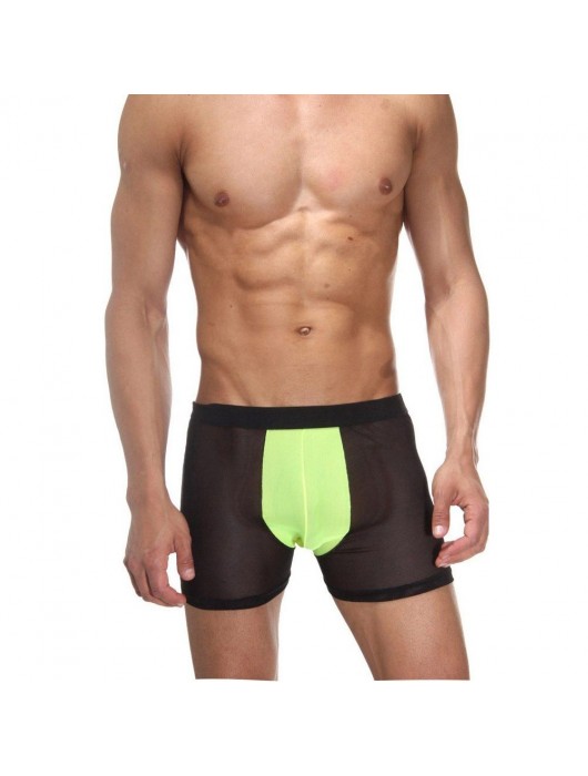 Мужские полупрозрачные трусы-боксеры с неоновой вставкой - La Blinque купить с доставкой